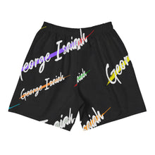 將圖片載入圖庫檢視器 George Isaiah, black Color Label, Men&#39;s Athletic, Long Shorts
