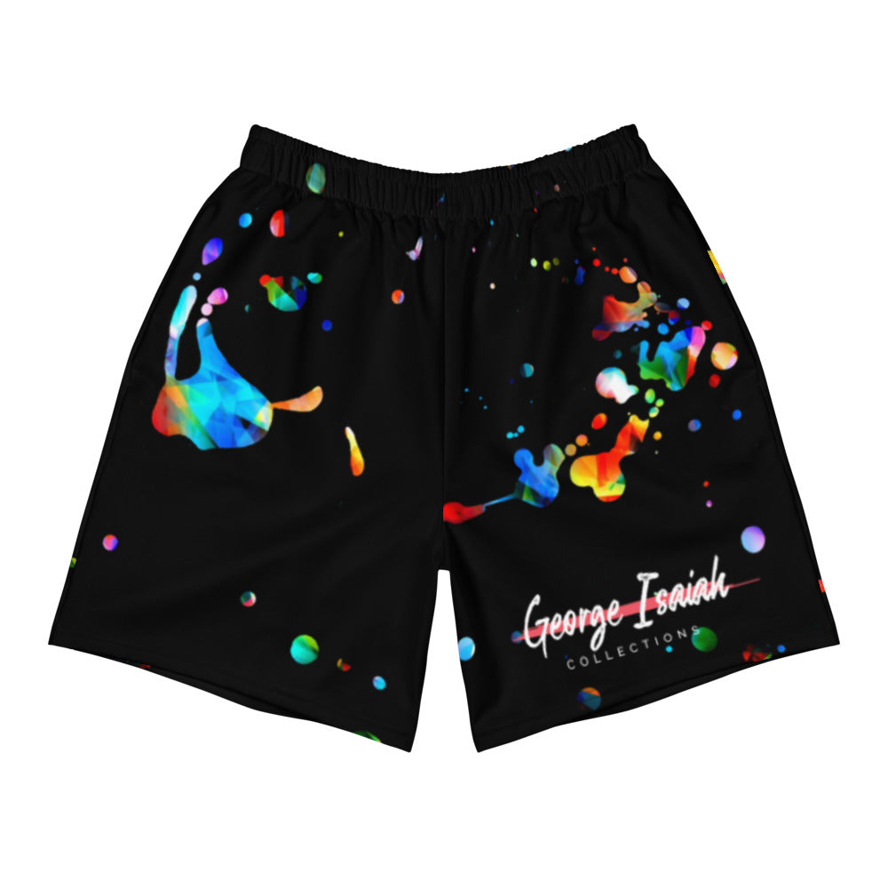 George Isaiah, Scattered paint, Men's, Athletic, Long Shorts