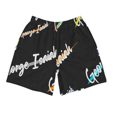 將圖片載入圖庫檢視器 George Isaiah, black Color Label, Men&#39;s Athletic, Long Shorts
