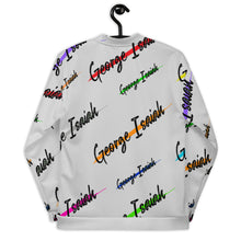 Load image into Gallery viewer, George Isaiah, heather gray, color label, Unisex Bomber Jacket
