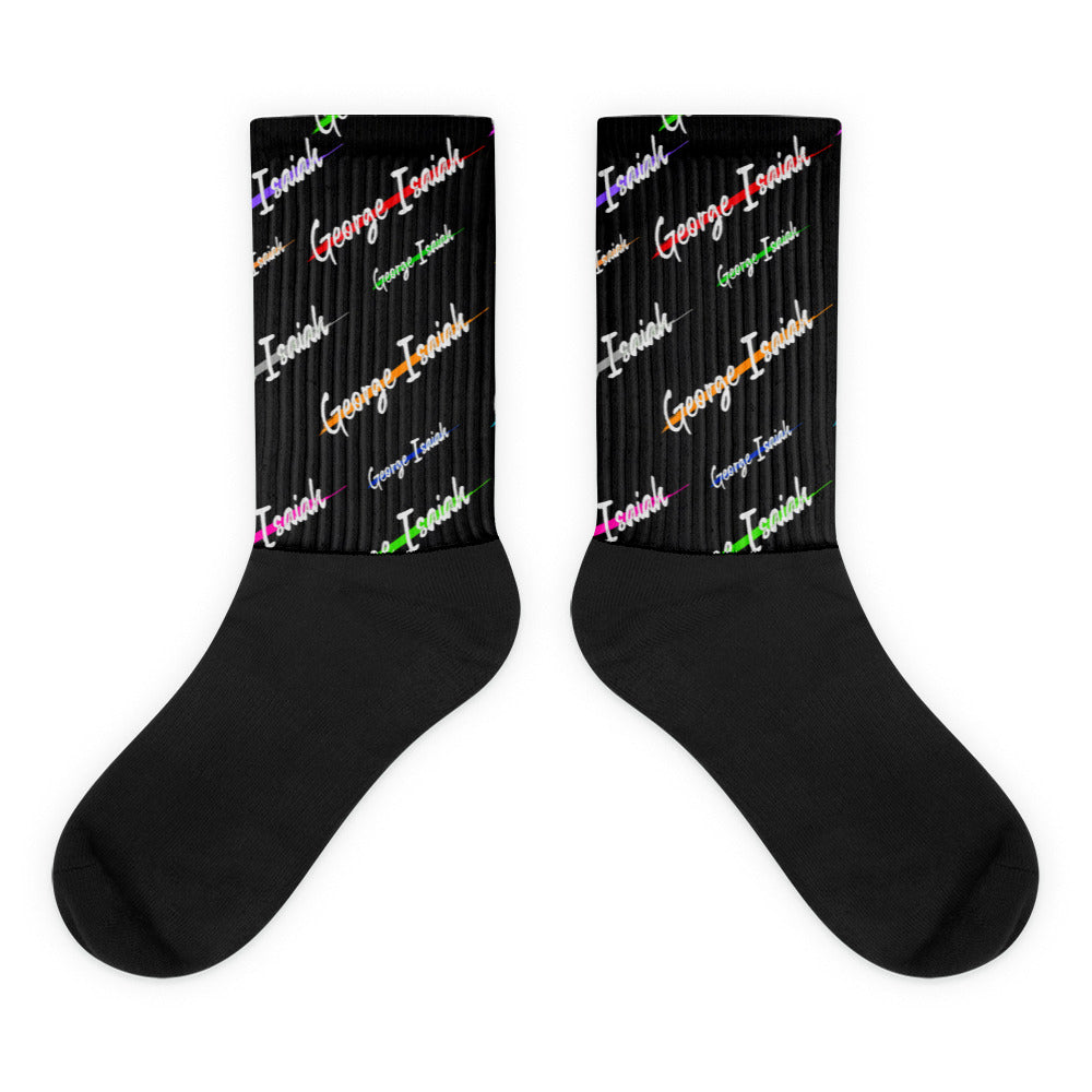 George Isaiah, color label, all over, Socks