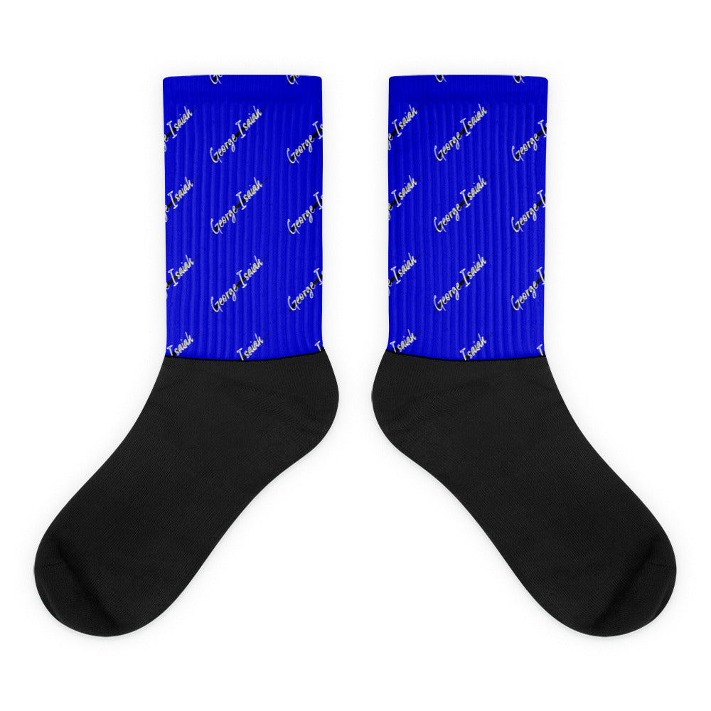 George Isaiah, BLK Label, BLUE, all over, Unisex, Socks